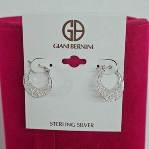 Giani Bernini Sterling Silver Cut Out Scroll Hoops